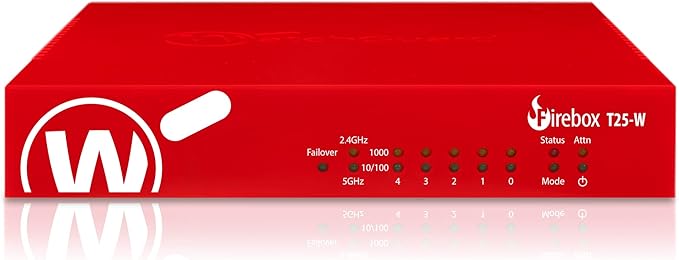 WatchGuard Firebox T25-W Network Security Appliance with 3 Year Standard Support License - Advanced Firewall, VPN, Intrusion Prevention (WGT26003)