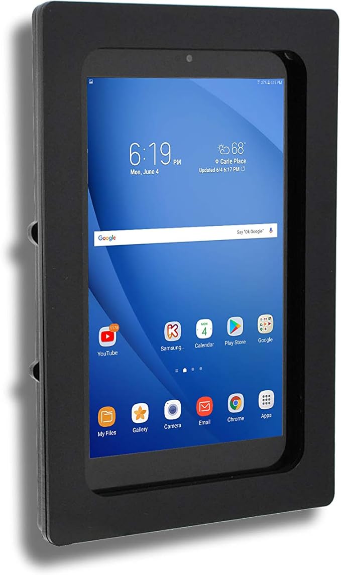 TABcare Security Anti-Theft Acrylic VESA Enclosure for Samsung Galaxy TAB A 10.1 2019 SM-T510 with Wall Mount Kit (Black, TAB A 10.1 2019)
