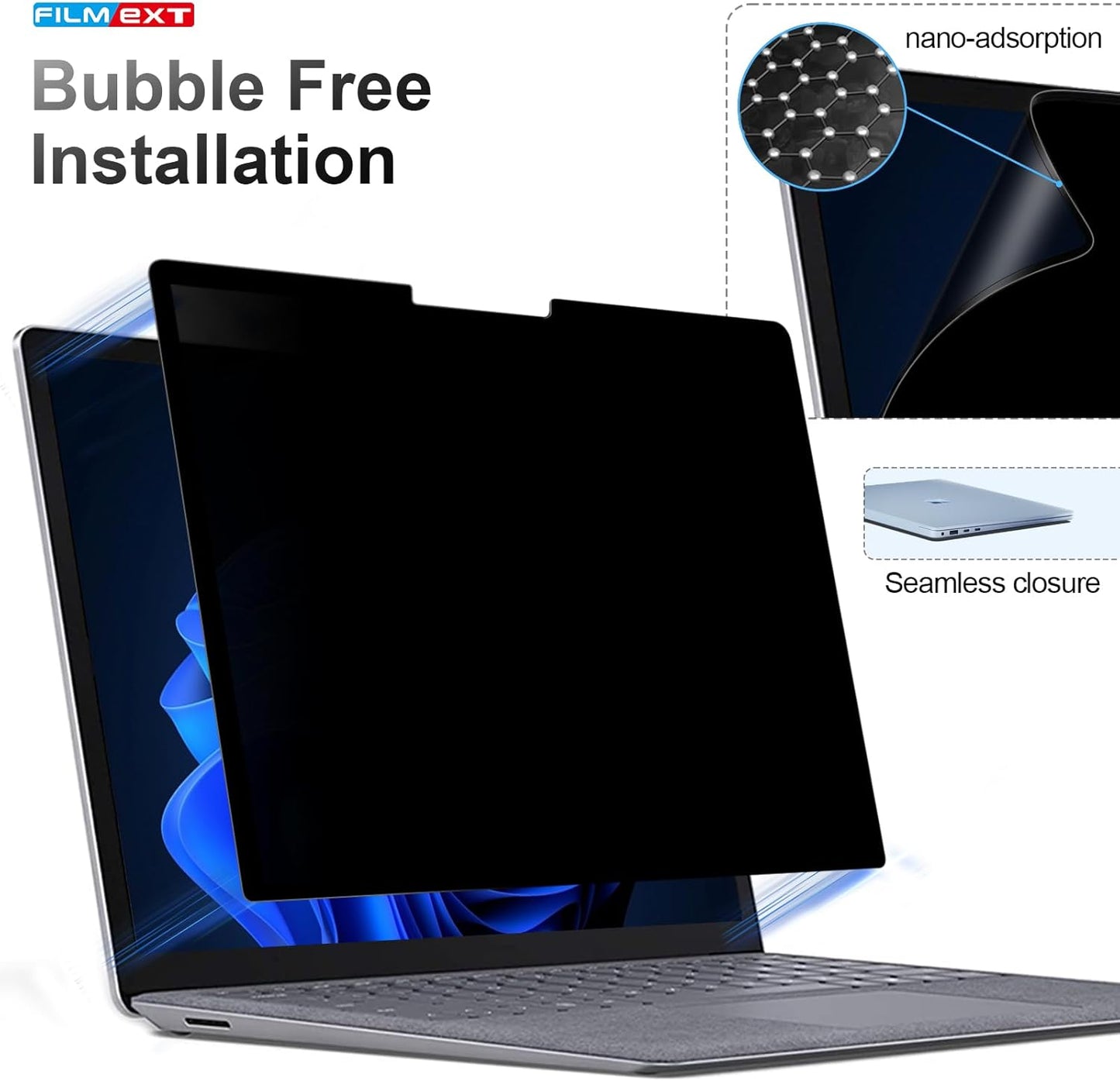 FILMEXT Privacy Screen for Microsoft Surface Laptop 15 inch 7th Model 2037/2108, Removable Anti-Spy Filter Anti-Glare (for Surface Laptop 7th 15" Privacy Screen Protector 2024)