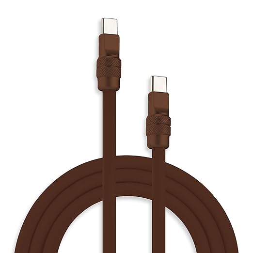 chubbycable Chubby 2.0 Fast Charging Cable Durable Soft Silicone USB C Cable 240W Extra Thick Charger Cord Compatible with iPhone 17-15 Series iPad, Chocolate+Chocolate, Type-C to Type-C, 16.4 FT