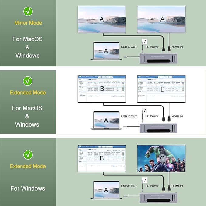 USB C Docking Station,Onten USB-C to Dual HDMI Adapter HUB .12-in-1 USB-A 3.0, USB-C 3.0 Gigabit Ethernet Dual-solt sd/tf Card Reader,PD 100w Charger (DP Alternative Mode Required)