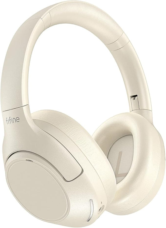 FIFINE Bluetooth Wireless Headphones, Over-Ear Headphones with 65H Battery Life, Touch Control Panel for Music, Cellphone Calls, Noise Cancellation Headset with Soft-Earpads for Home Office-X3 White