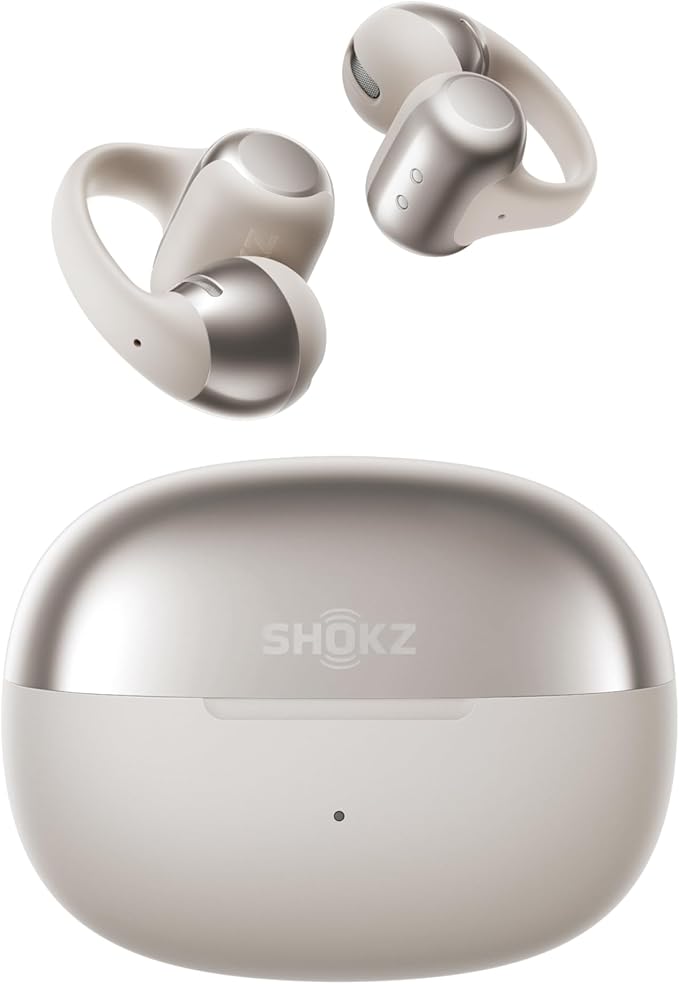 SHOKZ OpenDots ONE - Open-Ear Headphones - Wireless Bluetooth Earbuds with Microphone - Secure, Lightweight, Clip-On Fit - Premium Dolby Audio - Water Resistant - Fast Charging - Up to 40 hrs Playtime