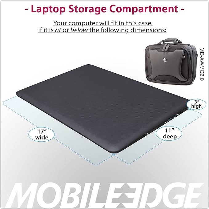 Mobile Edge Orion 2.0 Messenger Bag, Specifically Designed for Alienware Gaming Laptops 17" - Checkpoint Friendly, ME-AWMC2.0