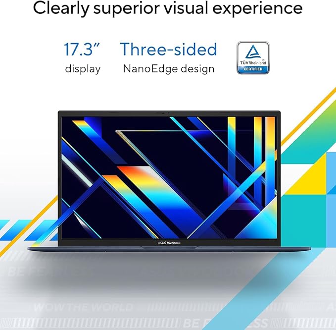 ASUS Vivobook 17.3'' FHD Laptop, Intel Core i3-1215U, 20GB RAM, 1TB SSD, Webcam, Touchpad, HDMI, Wi-Fi, Windows 11 Home, Blue, Bundle with PCO Notebook Folding Radiator, Laptop Cooler