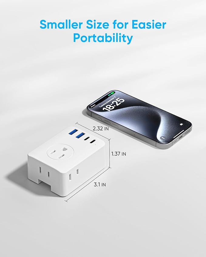 European Travel Plug Adapter, 5ft Detachable Extension Cord with Type C/G/E/F Plug Kit, 4 AC Outlets, 4 USB Ports (2 USB C), UK Germay France Greece Travel Plug Adapter