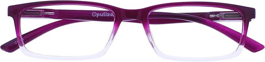 OPULIZE SEE Reading Glasses with Blue Light Blocking for Women and Men, Narrow Frame, Spring Hinges, Computer Gaming Glasses, Purple +1.5 (Pack of 1)