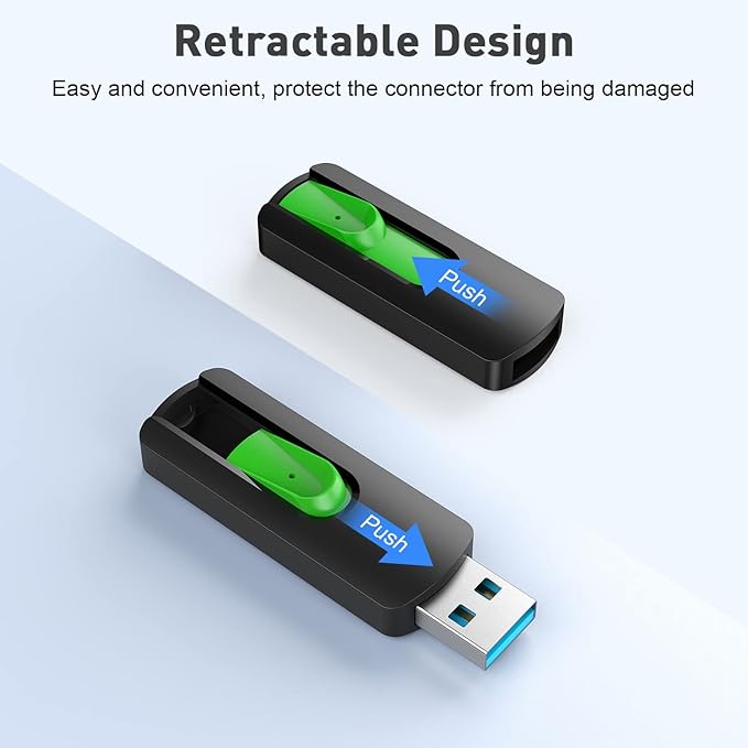 RAOYI 10 Pack 64GB USB 3.0 Flash Drives Slide Retractable Memory Stick Bulk Thumb Drive Jump Drive Zip Drive USB Sticks Data Storage Backup for PC Mac (64G, 10 Mixed Color)