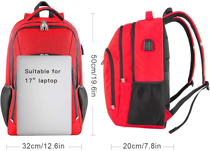Laptop Backpack for Men, Large Anti-Theft Business Travel Backpack with USB Charging Port, Water Resistant College School Computer Bag for Men/Women for 17 Inch Laptop and Notebook