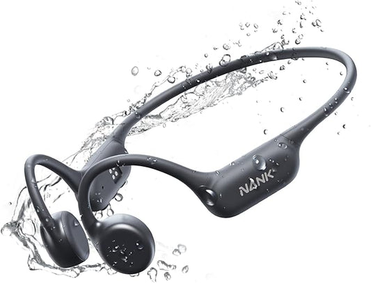 NANK Runner4 Swimming Headphones, IP68 Bone Conduction Headphones & 16GB MP3 Player Bluetooth 5.4 Wireless Open Ear Bone Conduction Underwater Sport Earbuds for Swimming Running Cycling Fitness