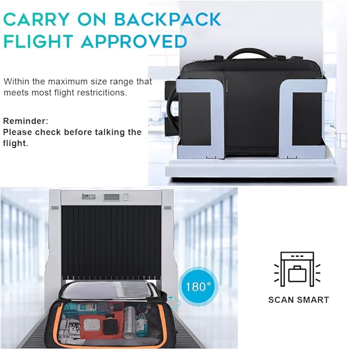 45L Carry On Backpack, Weekender Travel Backpacks, 17.3 inch Laptop Back Pack Business Expandable Bag for Men and Women… (Blake45L（with3cubes))…