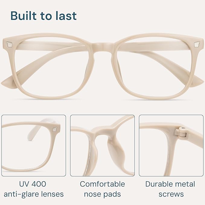 Gaoye Blue Light Glasses for Computer & Gaming - Anti UV Ray Lenses, Scratch-Resistant & Comfort Fit