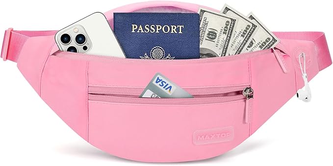 MAXTOP Large Crossbody Fanny Pack with 4-Zipper Pockets,Gifts for Enjoy Sports Festival Workout Traveling Running Casual Hands-Free Wallets Waist Pack Phone Bag Carrying All Phones