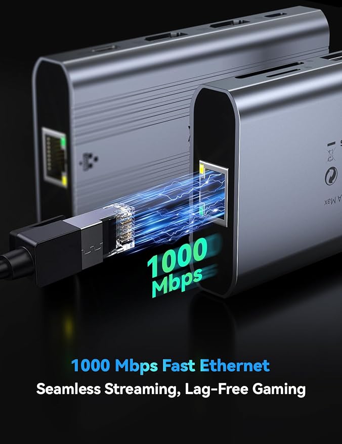 XAOSUN 10 in 1 USB C Docking Station Dual 4K Monitor, 10Gbps USB C HUB with 2 HDMI 4K@60Hz, USBC Dock with 10Gbps USB A and C, Gigabit Ethernet, PD 100W, SD/TF (microSD) for Lenovo/Mac/Dell/HP/XPS