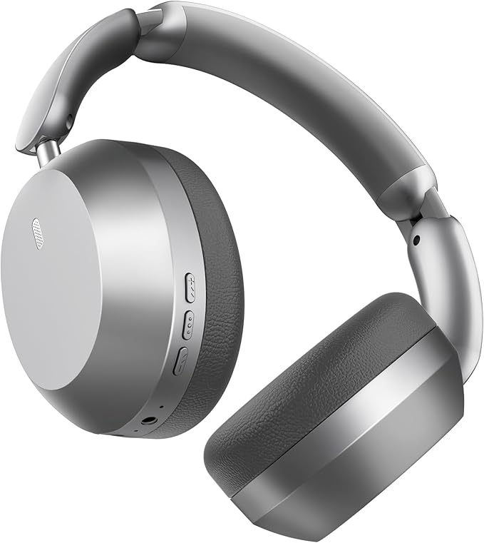 Wentronic Y04 Bluetooth Headphones Active Noise Cancelling Wireless Over Ear Headsets 48 Hours Playtime High Sound Quality Foldable Earphones with Soft Ear Cushion for Travel - Grey
