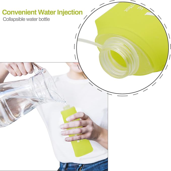 Soft Flask Running Bottles Collapsible Water Bottle Foldable for Traveling Running Vest Collapse Hydration TPU 250ml for Runner(250ml/8.45oz - Pack of 2)