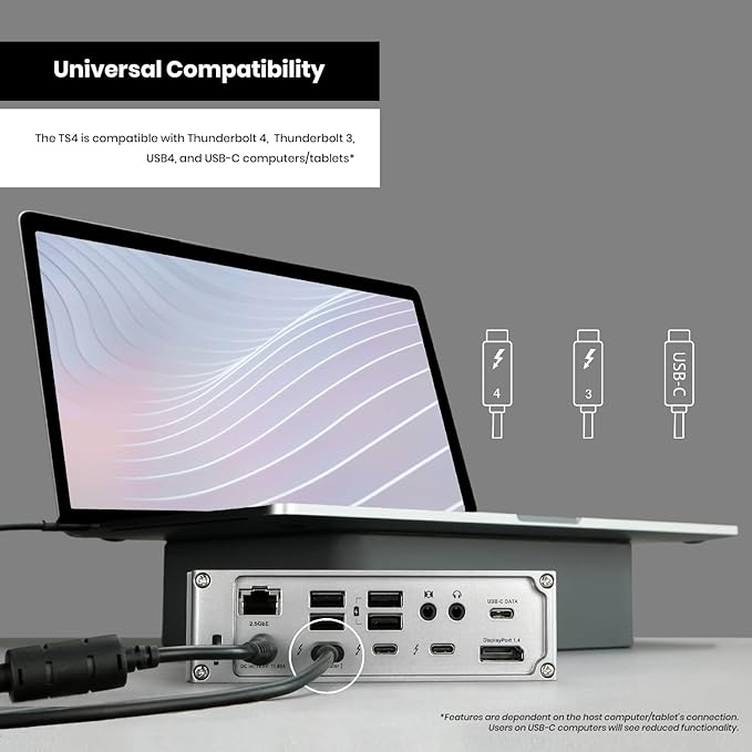 CalDigit TS4 Thunderbolt 4 Dock - 18 Ports, 98W Charging, 40Gb/s Thunderbolt 4, USB-A/C, 2.5GbE, 8K/6K Displays, Mac/PC/Chrome Compatible