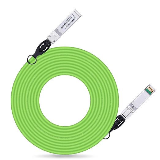 ipolex Colored 10G SFP+ Twinax Cable, Direct Attach Copper(DAC) Passive Cable, 7m (22.97ft) in Green, for Cisco SFP-H10GB-CU7M, Meraki, Ubiquit, Mikrotik, Intel, Fortinet, Netgear and More