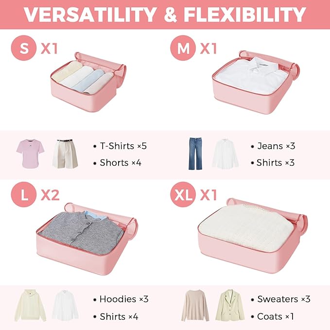 BAGAIL 9 Set Packing Cubes Luggage Packing Organizers for Travel Accessories