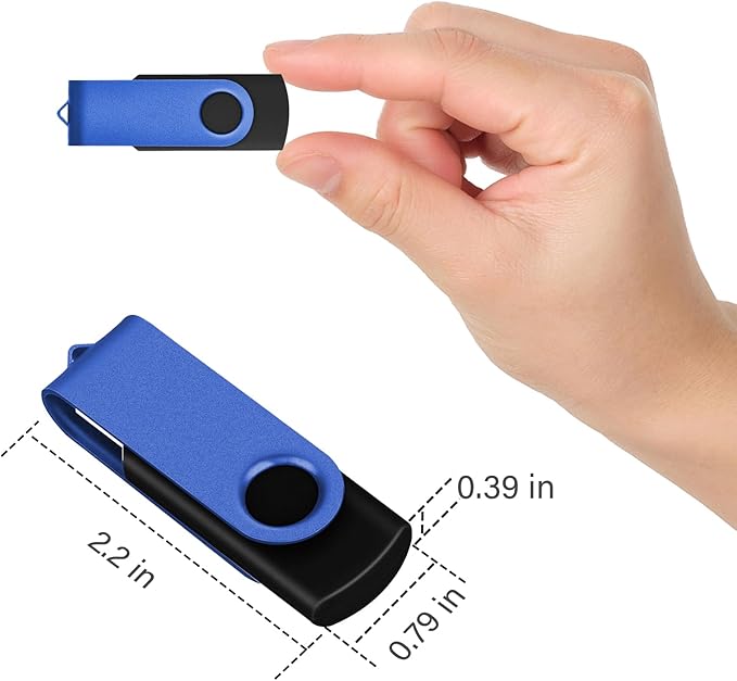 EASTBULL 8GB USB Flash Drive Bulk Thumb Drives 50 Pack with Lanyards USB 2.0 Memory Sticks Zip Drive Pen Drive for Storage and Backup Blue 50PCS 8GB