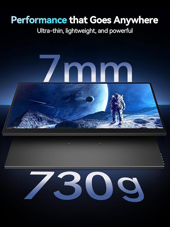 OLED Portable Monitor 16", 3K 2880x1800 120Hz 0.1ms Portable Gaming Display，500 Nits Brightness| 100000:1 Contrast| 100% DCI-P3| 8-Bit+FRC| Ultra-Slim Travel Monitor for Laptop PC Phone Game Consoles