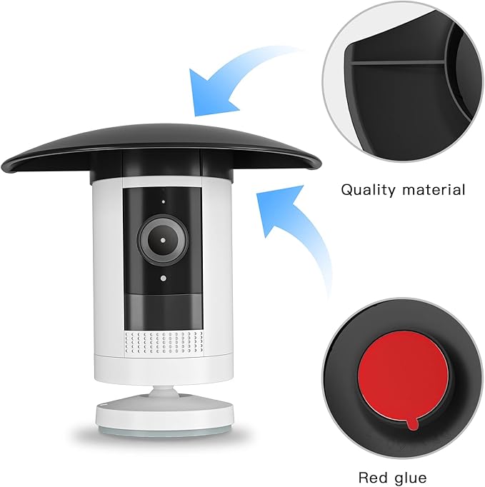 HOLACA Sun Rain Shade Camera Cover for Stick Up Cam, Camera Shield for Resistant UV Black