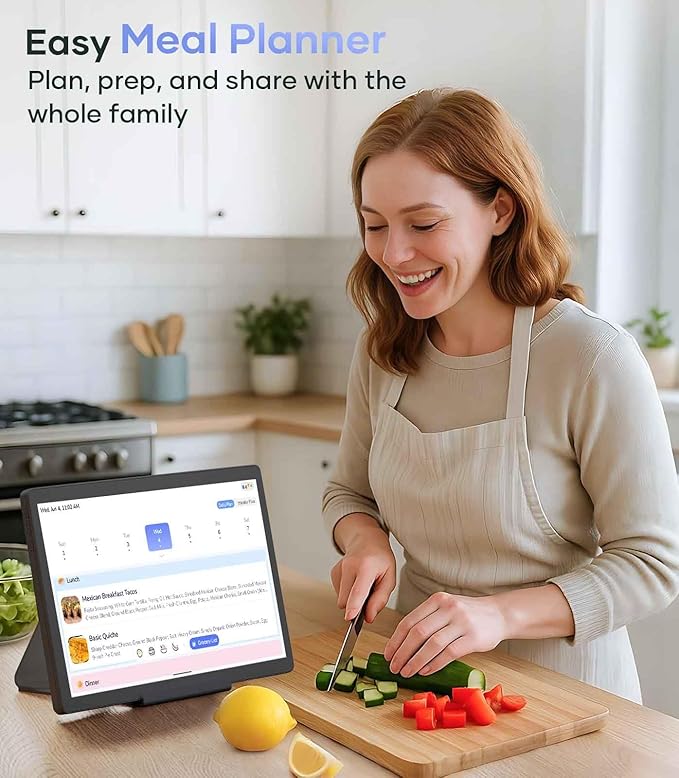 Digital Calendar+ 2: 15.6 Inch Wall Touch Screen Chore Chart Customize Dashboard Smart Electronic Calendar for Family Schedules Meal Planner Support App Store with Stand Wall Mount Black