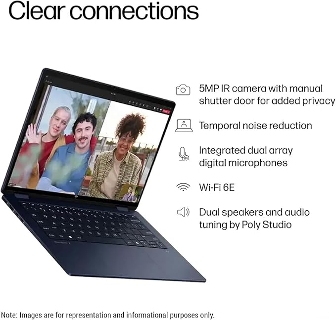 HP Omnibook X Flip 2 in 1 14’’ 2K Touchscreen Laptop, Convertible Laptop 16GB DDR5 RAM 1TB SSD, Intel Core Ultra 5 226V, Intel Arc GPU, Thunderbolt 4, Windows 11 Pro, Office 365 with Microsoft Pen