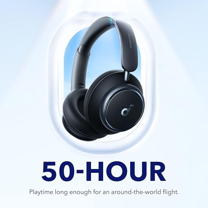 Soundcore by Anker Space Q45 Adaptive Active Noise Cancelling Headphones, Reduce Noise by Up to 98%, 50H Playtime, App Control, LDAC Hi-Res Wireless Audio, Comfortable Fit, Clear Calls, Bluetooth 5.3