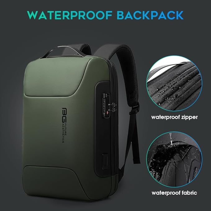 BANGE 15.6INCH Slim Laptop Backpack，Office Business Laptop with Lock, Anti Theft Travel Backpack with USB3.0 Charging Port for Men and Women…