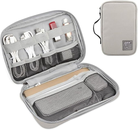 gox Electronic Cable Tech Cord Organizer Travel Case Small Cable Storage Bag for Earbuds Charger Pouch