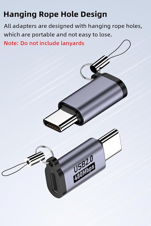 USB C/Lightning to Micro USB Adapter, Type C to Lightning Converter, USB C to Mini USB Connector (8 Pack)
