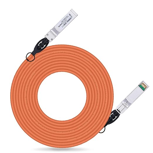 ipolex Colored 10G SFP+ Twinax Cable, Direct Attach Copper(DAC) Passive Cable, 7m (22.97ft) in Orange, for Cisco SFP-H10GB-CU7M, Meraki, Ubiquiti, Mikrotik, Intel, Fortinet, Netgear and More