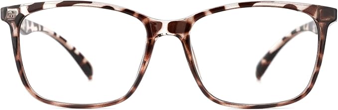 TIJN Blue Light Blocking Glasses for Women Men TR90 Frame Square Nerd Eyeglasses Anti Blue Ray Computer Screen Glasses