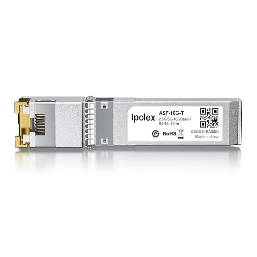 ipolex 2.5/5/10G SFP+ to RJ45 Transceiver, 10GBase-T Module, 10G-T Copper SFP+ CAT6a/CAT7 RJ45 Module, Up to 30m, for Cisco SFP-10G-T-S, Ubiquiti UF-RJ45-10G, Meraki, TP-Link, Netgear and More