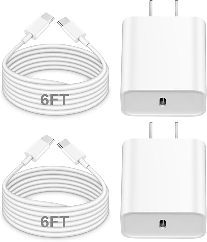 iPhone 15 Charger,iPhone 15 Charger Fast Charging,20W Type C USBC ChargerBlock 6FT USB C to USB C Cable Cord Compatible iPhone 16 Pro Max/15 Plus,iPad Pro 12.9/13/11-inch, iPad mini 6, iPad Air 4/5