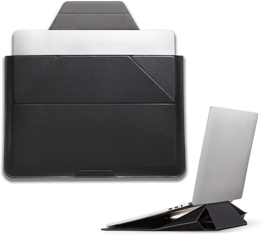 MOFT Laptop Carry Sleeve, 2-in-1 Laptop Bag & Stand for 15"-16" MacBook Air/Pro & Dell/HP/Lenovo/Asus, Stylish Slim Computer Sleeve Bag with Expandable Storage for Computer Accessories, Night Black