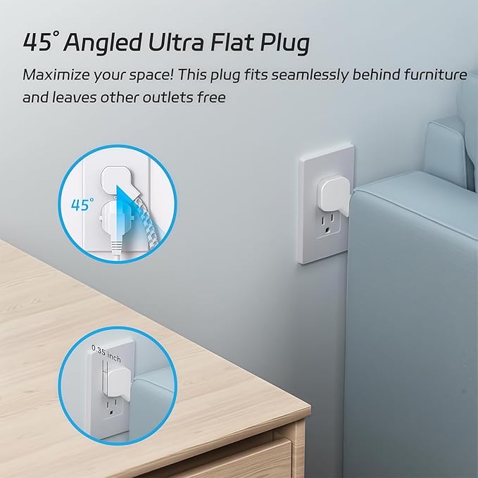 Surge Protector Power Strip 10 FT Extension Cord with Multiple Outlets - 12 Widely AC Outlets and 3 USB Ports, Flat Plug, Wall Mount Outlet Extender with 1700J Overload Protection, ETL Listed