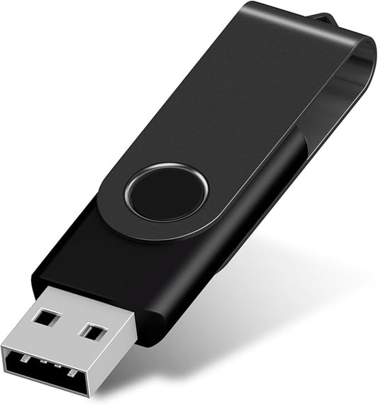 AreTop 8GB Flash Drive, 1 Pack USB 2.0 Thumb Drives USB Memory Stick Swivel Jump Drive for Home & Office Use (1 Pack 8GB, Black)