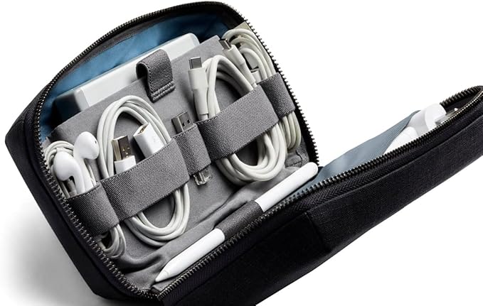 Bellroy Tech Kit (Tech Accessories Organizer Pouch, Zipper Closure Design, Stores Power Bank, Phone Charger, Cables & More, Internal)