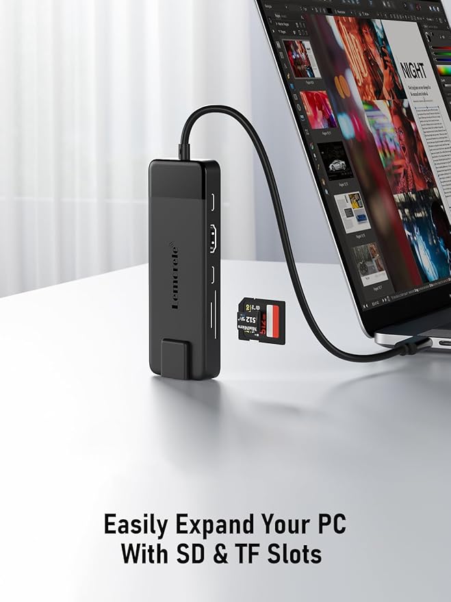 Lemorele USB C Hub Multiport Adapter 10-in-1 USB C Dongle for MacBook Pro Air, Gigabit Ethernet with 4K HDMI, 100W PD, USB 3.0 5Gbps Port, SD/TF Card Reader Adapter, Compatible for Windows/Mac/iPad…