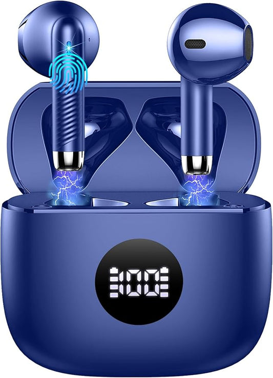 Wireless Earbuds, Bluetooth 5.4 Ear Buds LED Power Display Headphones Bass Stereo, Bluetooth Earbuds in-Ear Noise Cancelling Mic, 40H Playback Mini Case IP7 Waterproof Sports Earphones for Android iOS