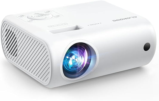 Mini Projector, CLOKOWE 2024 Upgraded Portable Projector with 9000 Lux and Full HD 1080P, Movie Projector Compatible with iOS/Android Phone/Tablet/Laptop/PC/TV Stick/Box/USB Drive/Game Console