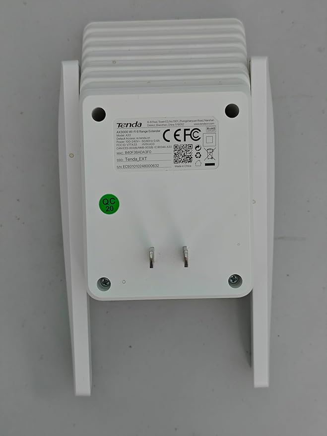 Tenda WiFi 6 Extender, AX3000 Dual Band WiFi Extender Signal Booster with Gigabit Ethernet Port, Home Internet Extender WiFi Booster, AP Mode, WPS Easy Setup(A33)