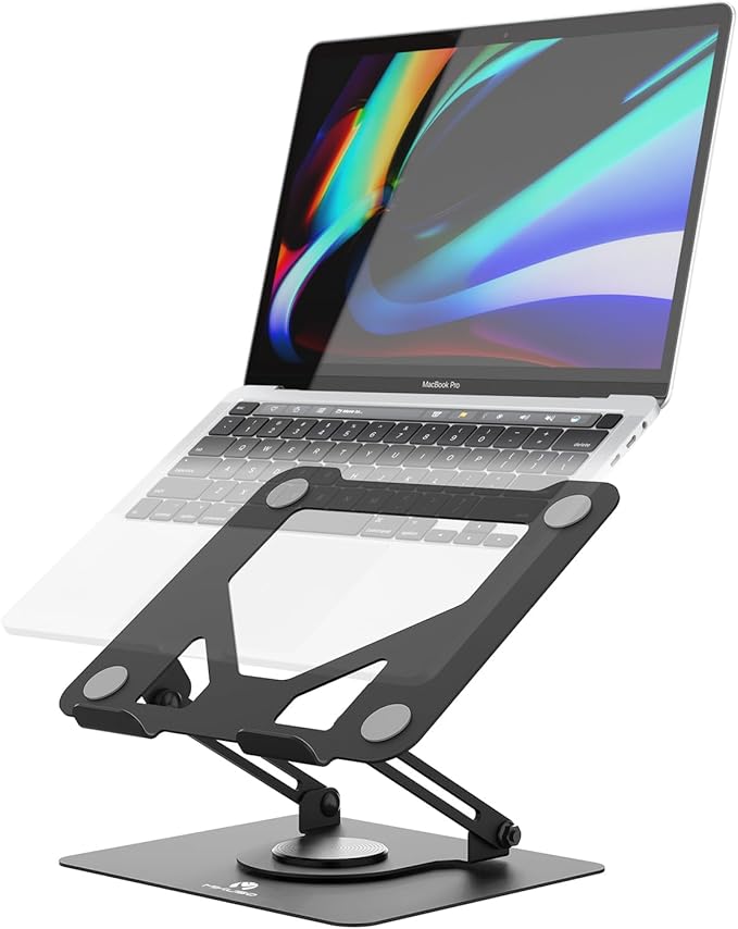 Laptop Stand for Desk,360° Adjustable Computer Stand with Rotating Base,Ergonomic Laptop Riser for Foldable and Portable,MacBook Riser Collaborative Work, Suitable for 10-16" Notebook Holder