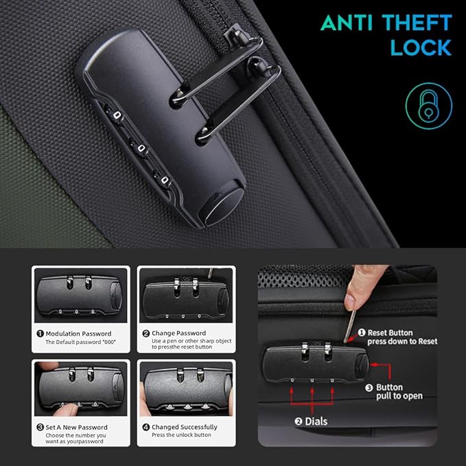 BANGE Business Backpack with USB Charging Port, Anti Theft Laptop Backpacks Fit for 15.6 INCH,Men Travel Backpack with Water Bottle Holder for Men and Women