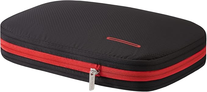 Bee Nesting Waterproof Compression Packing Cubes 5/6/8 sets, Large Travel Packing organizers for Carry on Luggage, 2 Sides Expandable Storage Bags (Black Red, 9L)