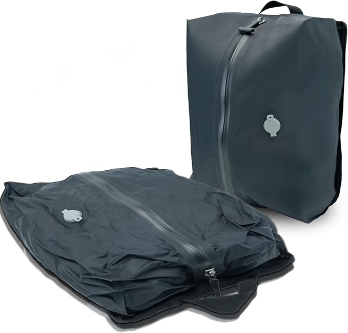 Travel Vacuum Bags,Reusable Space Saver Bags with IP67 Waterproof Zipper 17L Packing Cubes for Suitcase, Compression Bag Backpack,Luggage,Yoga,Swim,Beach(1PACK,Black)