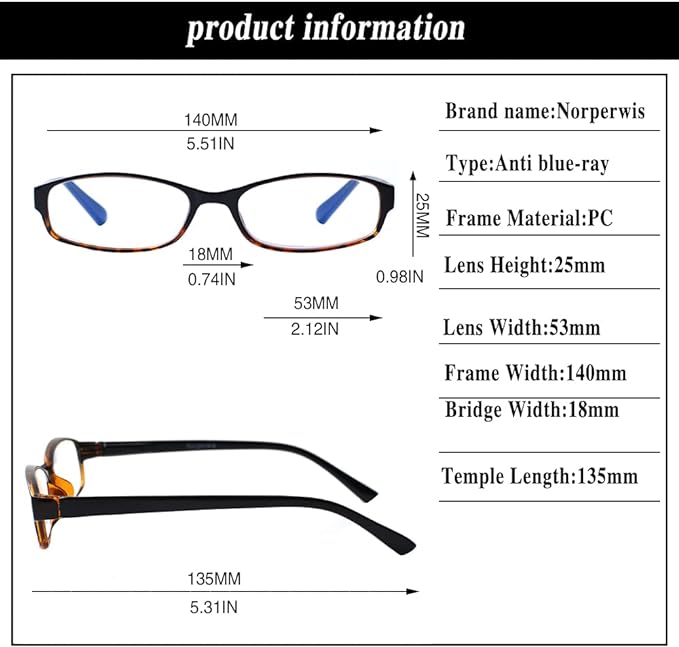 NORPERWIS 6 Pack Ladies Reading Glasses for Women Blue Light Blocking Spring Hinge Fashion Eyeglasses Readers for Women (Mix Color, 1.75)