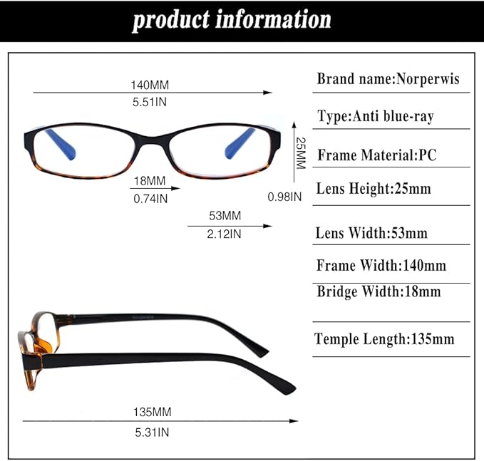 NORPERWIS 6 Pack Ladies Reading Glasses for Women Blue Light Blocking Spring Hinge Fashion Eyeglasses Readers for Women (Mix Color, 4.00)